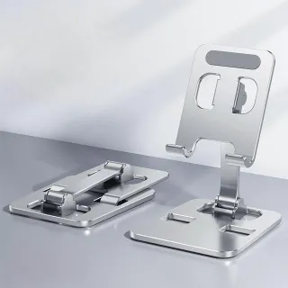 Adjustable Aluminum Alloy Mobile Phone Stand Holder - Silver